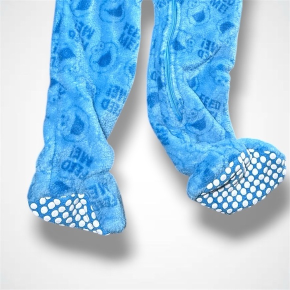 Sesame Street Blue Footie Pajama - Picture 2 of 5
